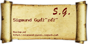 Sigmund Győző névjegykártya